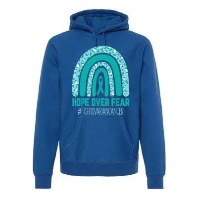 Fight Ovarian Cancer Awareness Teal Ribbon Products Premium Hoodie