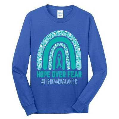 Fight Ovarian Cancer Awareness Teal Ribbon Products Tall Long Sleeve T-Shirt