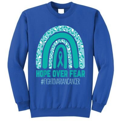 Fight Ovarian Cancer Awareness Teal Ribbon Products Tall Sweatshirt