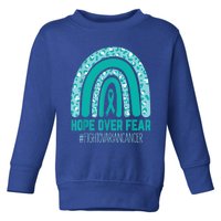 Fight Ovarian Cancer Awareness Teal Ribbon Products Toddler Sweatshirt