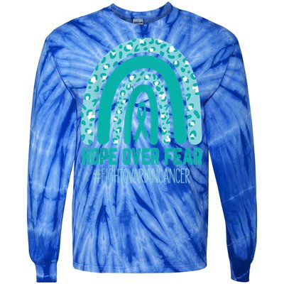 Fight Ovarian Cancer Awareness Teal Ribbon Products Tie-Dye Long Sleeve Shirt