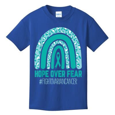 Fight Ovarian Cancer Awareness Teal Ribbon Products Kids T-Shirt