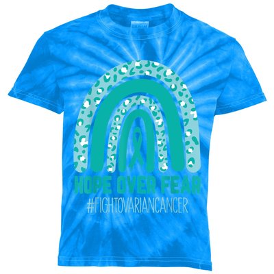 Fight Ovarian Cancer Awareness Teal Ribbon Products Kids Tie-Dye T-Shirt