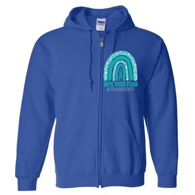 Fight Ovarian Cancer Awareness Teal Ribbon Products Full Zip Hoodie