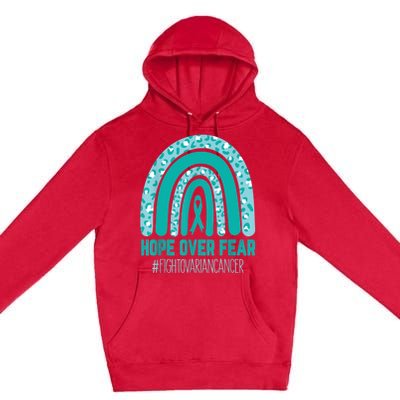 Fight Ovarian Cancer Awareness Teal Ribbon Products Premium Pullover Hoodie