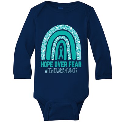 Fight Ovarian Cancer Awareness Teal Ribbon Products Baby Long Sleeve Bodysuit