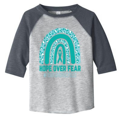 Fight Ovarian Cancer Awareness Teal Ribbon Products Toddler Fine Jersey T-Shirt