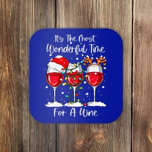 Full Of Christmas Spirit Red Wine Drinking Christmas Party Coaster