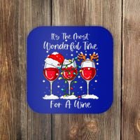 Full Of Christmas Spirit Red Wine Drinking Christmas Party Coaster