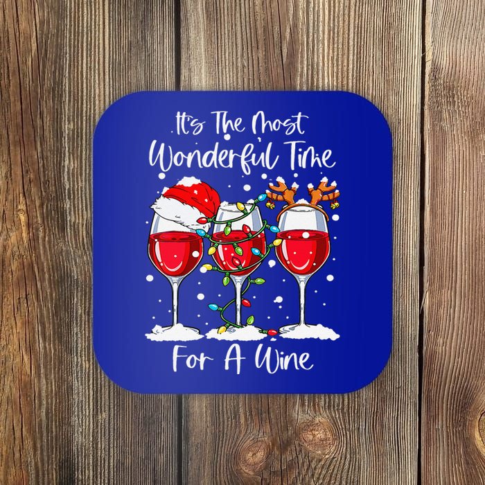 Full Of Christmas Spirit Red Wine Drinking Christmas Party Coaster