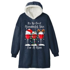 Full Of Christmas Spirit Red Wine Drinking Christmas Party Hooded Wearable Blanket