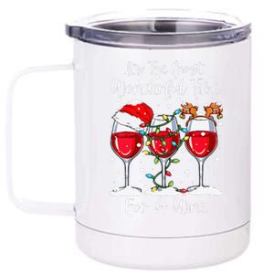 Full Of Christmas Spirit Red Wine Drinking Christmas Party 12 oz Stainless Steel Tumbler Cup