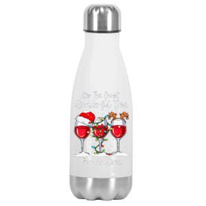 Full Of Christmas Spirit Red Wine Drinking Christmas Party Stainless Steel Insulated Water Bottle