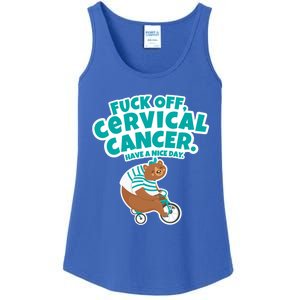 Fuck Off Cervical Cancer Bear Gift Ladies Essential Tank