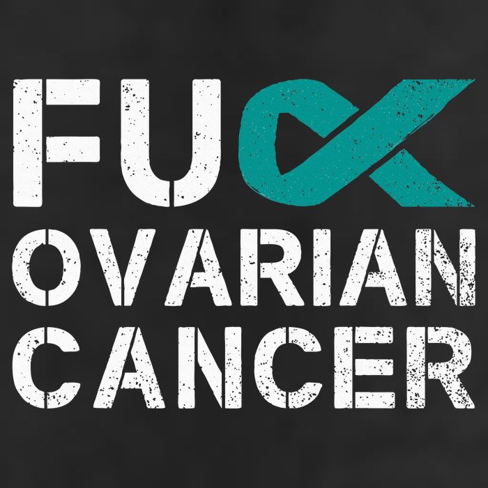 Fuck Ovarian Cancer Awareness Teal Ribbon Warrior Survivor Golf Towel