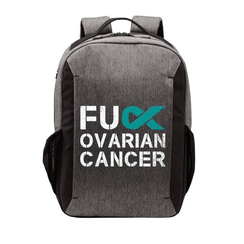 Fuck Ovarian Cancer Awareness Teal Ribbon Warrior Survivor Vector Backpack