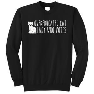 Funny Overeducated Cat Lady Who Votes For Kamala Harris 2024 Sweatshirt