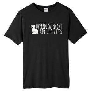 Funny Overeducated Cat Lady Who Votes For Kamala Harris 2024 Tall Fusion ChromaSoft Performance T-Shirt