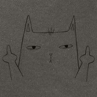 Flip Off Cat Middle Finger Cat Cotton Canvas Backpack