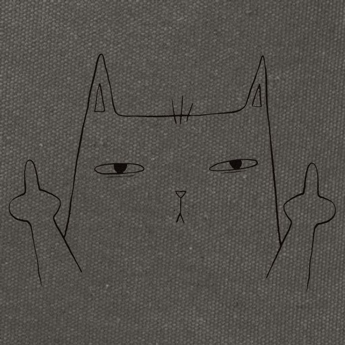 Flip Off Cat Middle Finger Cat Cotton Canvas Backpack
