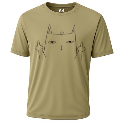 Flip Off Cat Middle Finger Cat Performance Shirt