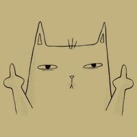 Flip Off Cat Middle Finger Cat Magnet
