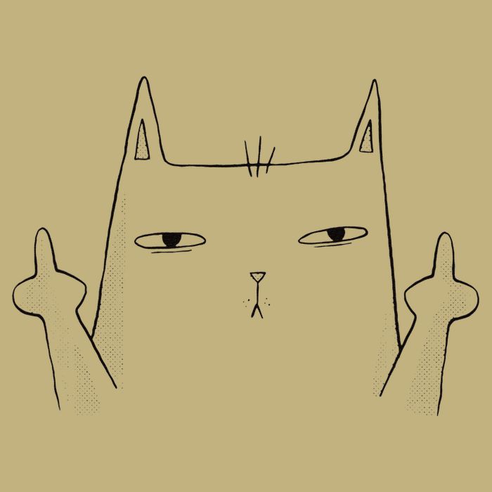 Flip Off Cat Middle Finger Cat Magnet
