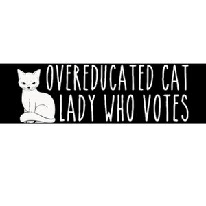 Funny Overeducated Cat Lady Who Votes For Kamala Harris 2024 Bumper Sticker