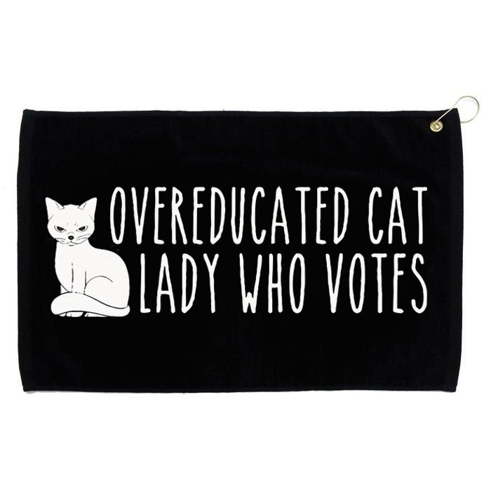 Funny Overeducated Cat Lady Who Votes For Kamala Harris 2024 Grommeted Golf Towel