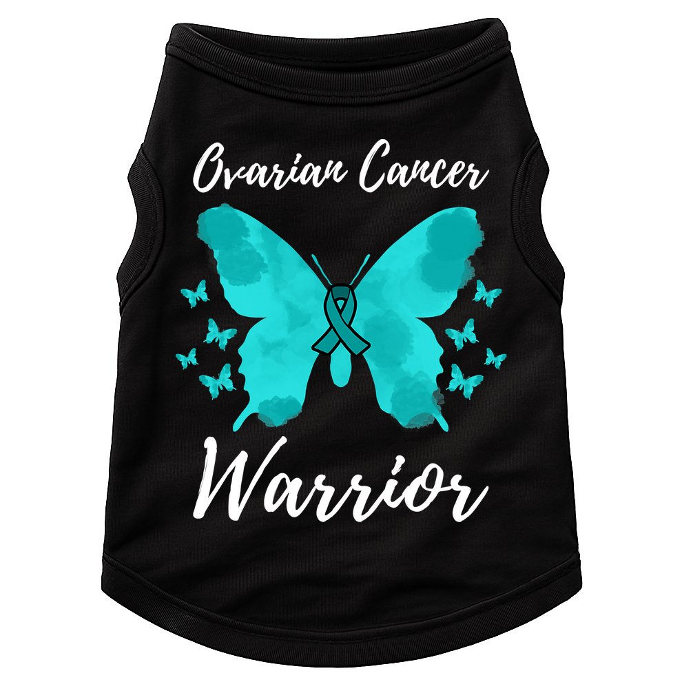 Funny Ovarian Cancer Warrior Ovarian Cancer Awareness Doggie Tank