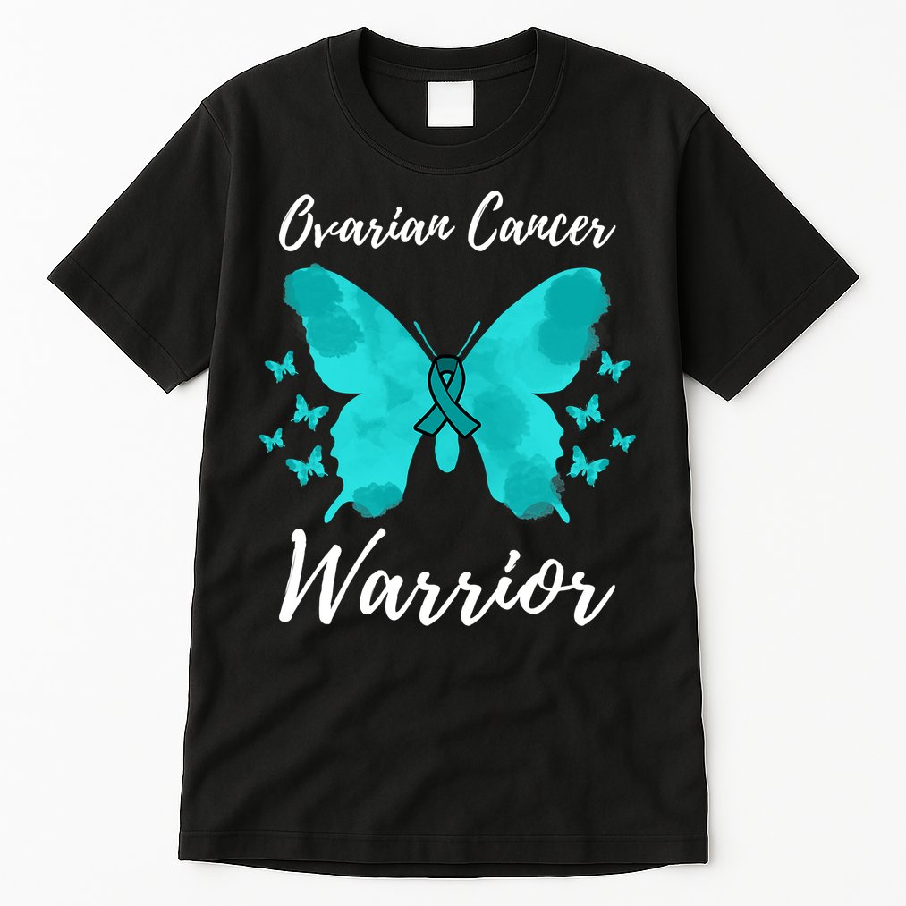 Funny Ovarian Cancer Warrior Ovarian Cancer Awareness Tall T-Shirt