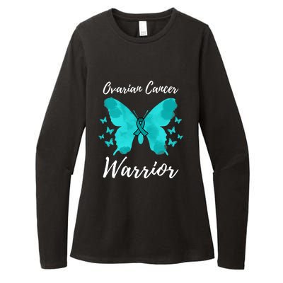 Funny Ovarian Cancer Warrior Ovarian Cancer Awareness Womens CVC Long Sleeve Shirt