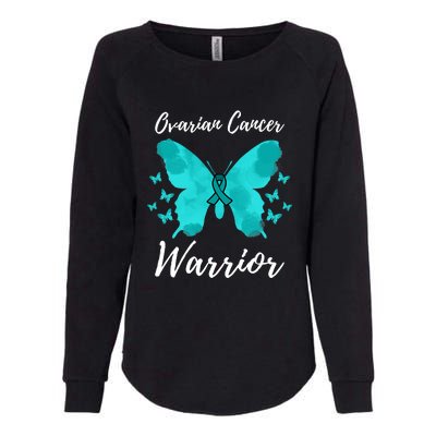 Funny Ovarian Cancer Warrior Ovarian Cancer Awareness Womens California Wash Sweatshirt