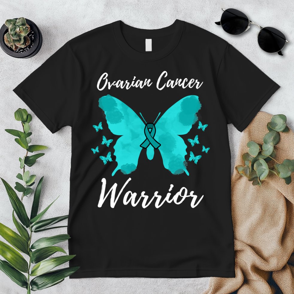 Funny Ovarian Cancer Warrior Ovarian Cancer Awareness Premium T-Shirt
