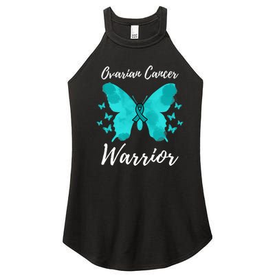 Funny Ovarian Cancer Warrior Ovarian Cancer Awareness Women’s Perfect Tri Rocker Tank