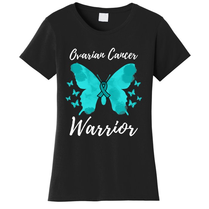 Funny Ovarian Cancer Warrior Ovarian Cancer Awareness Women's T-Shirt