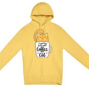 Funny Orange Cat Coffee Mug Cat Lover Premium Pullover Hoodie