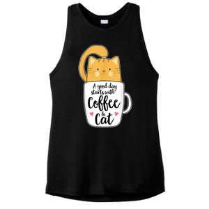 Funny Orange Cat Coffee Mug Cat Lover Ladies PosiCharge Tri-Blend Wicking Tank