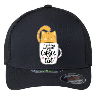 Funny Orange Cat Coffee Mug Cat Lover Flexfit Unipanel Trucker Cap