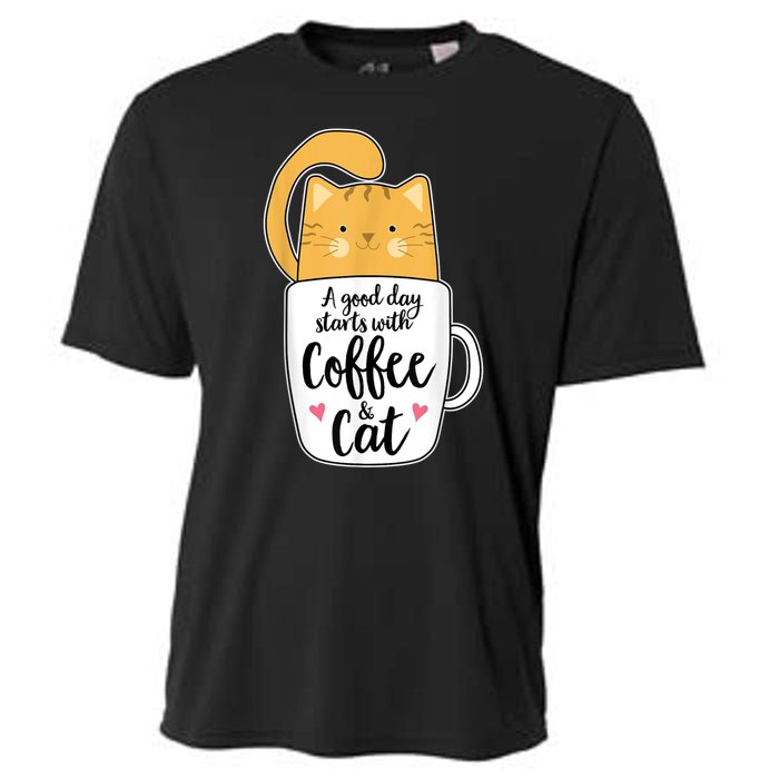 Funny Orange Cat Coffee Mug Cat Lover Cooling Performance Crew T-Shirt