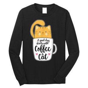 Funny Orange Cat Coffee Mug Cat Lover Long Sleeve Shirt