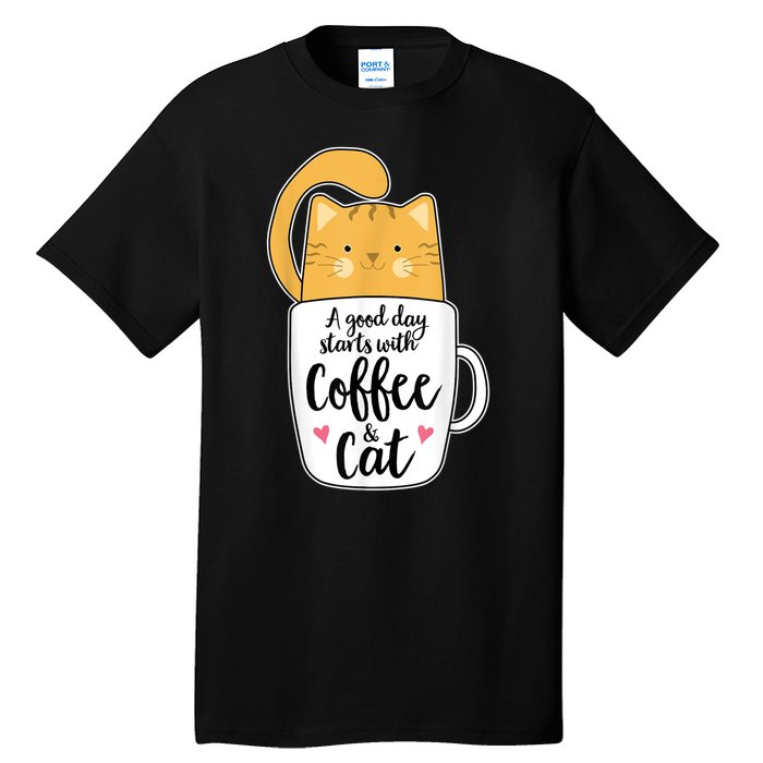 Funny Orange Cat Coffee Mug Cat Lover Tall T-Shirt