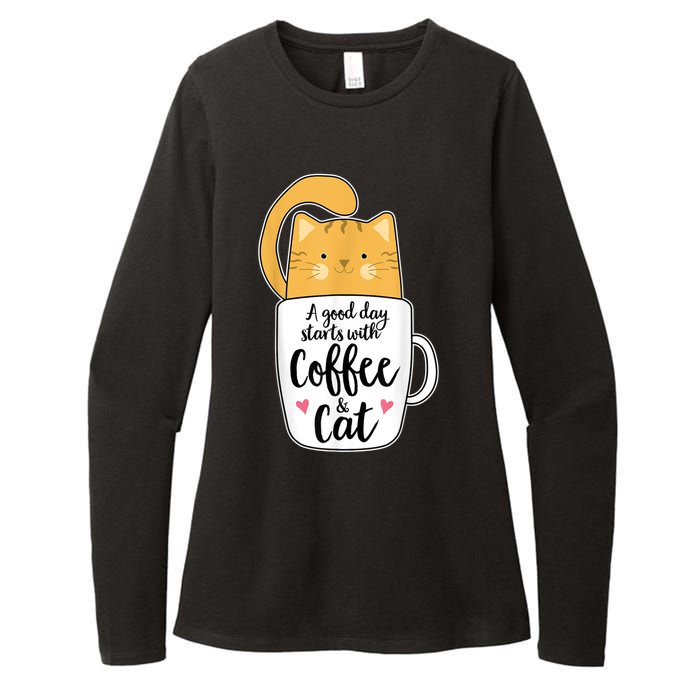 Funny Orange Cat Coffee Mug Cat Lover Womens CVC Long Sleeve Shirt