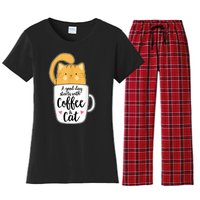 Funny Orange Cat Coffee Mug Cat Lover Women's Flannel Pajama Set