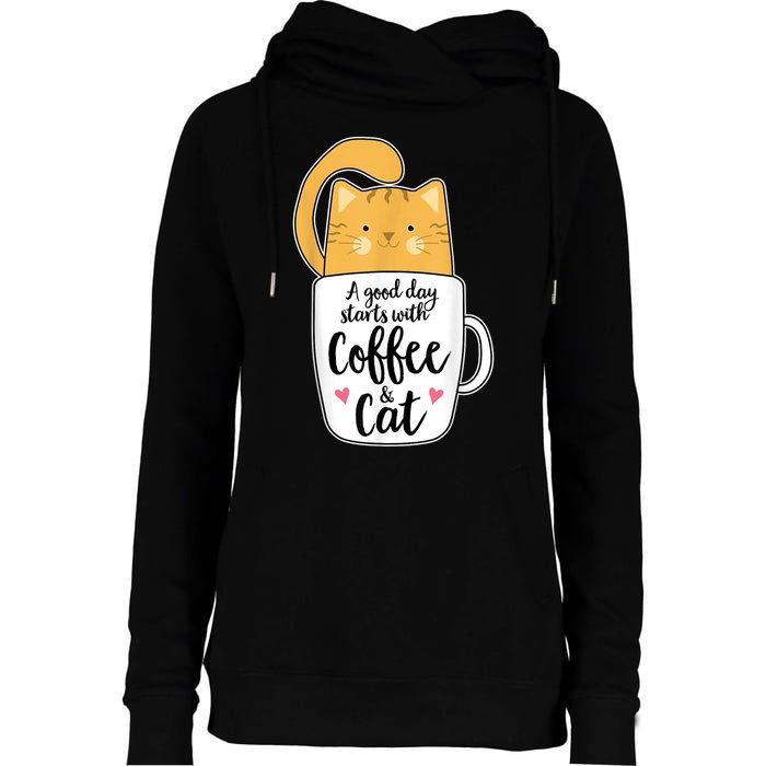 Funny Orange Cat Coffee Mug Cat Lover Womens Funnel Neck Pullover Hood