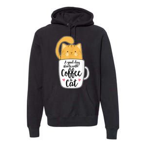 Funny Orange Cat Coffee Mug Cat Lover Premium Hoodie