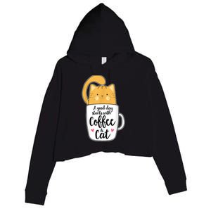 Funny Orange Cat Coffee Mug Cat Lover Crop Fleece Hoodie