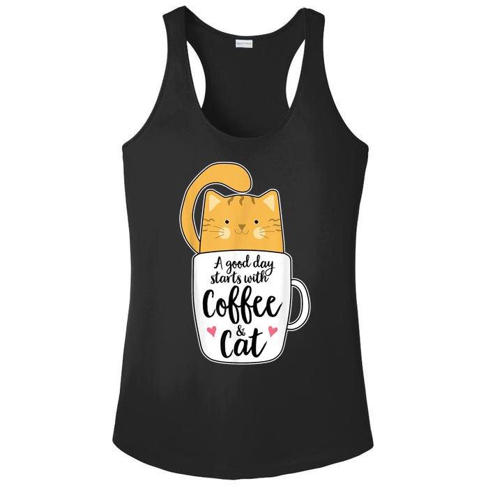 Funny Orange Cat Coffee Mug Cat Lover Ladies PosiCharge Competitor Racerback Tank