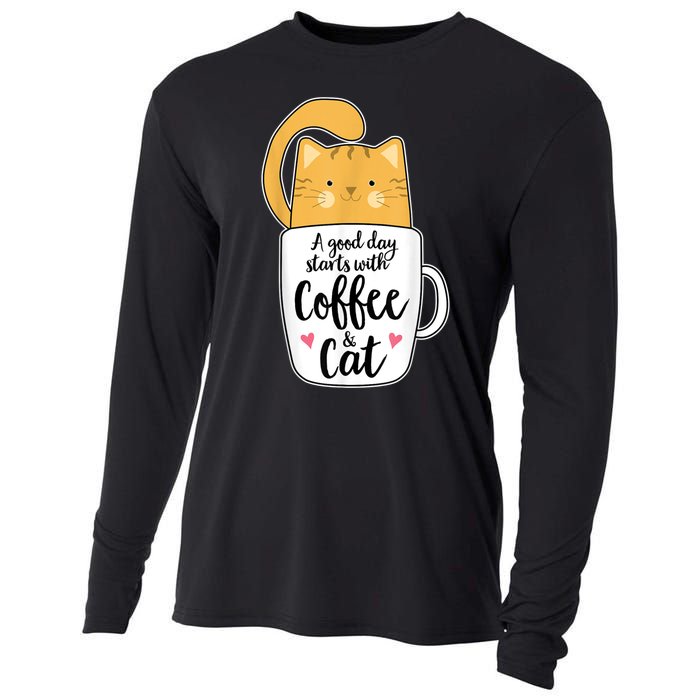 Funny Orange Cat Coffee Mug Cat Lover Cooling Performance Long Sleeve Crew