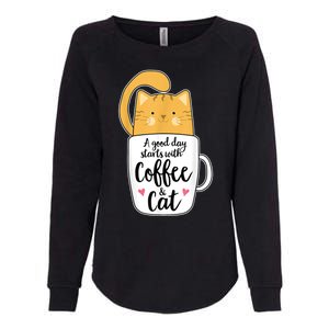 Funny Orange Cat Coffee Mug Cat Lover Womens California Wash Sweatshirt